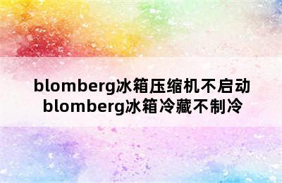 blomberg冰箱压缩机不启动 blomberg冰箱冷藏不制冷